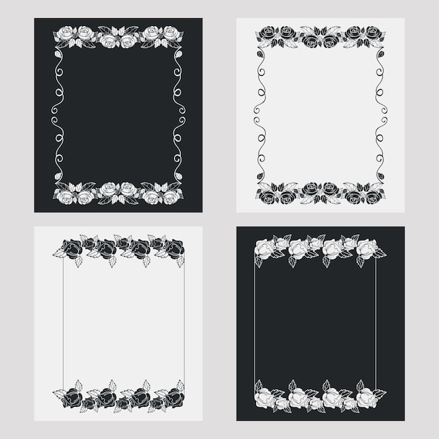 Vector a set of cards with a floral design on the bottom