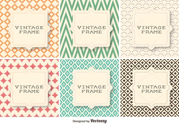 a set of cards with a pattern that says vintage style