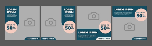 set of carousel banner templates for social media posts