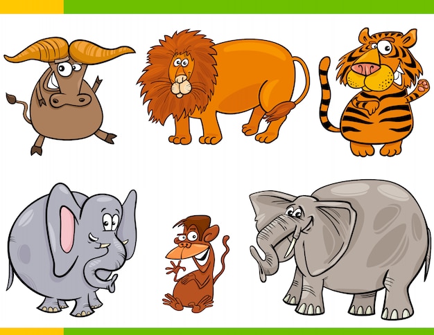 set of cartoon animal characters