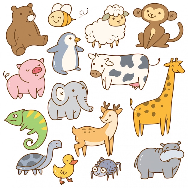 Set of cartoon animal