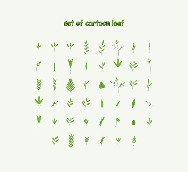 Set of Cartoon leaf illustration