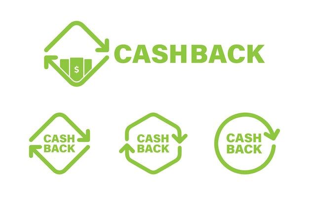 Set of cashback icons, cashback vector icon logo