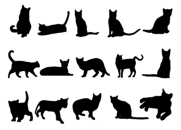 The set of Cat silhouette collection