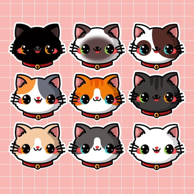 Set Of Cat Vector