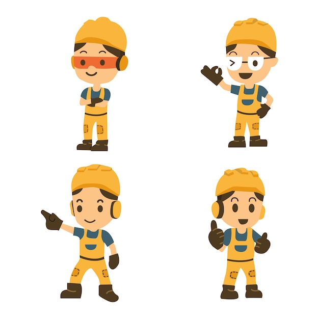 Set of Character Constructor worker in various situations.