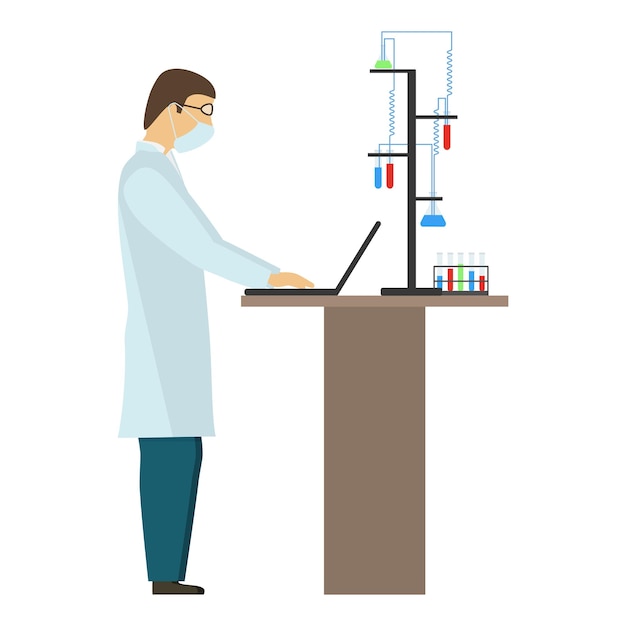 Set of characters carrying out scientific researches vector illustration item