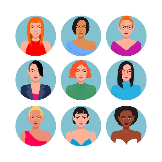 Set of characters for web. Vector illustration