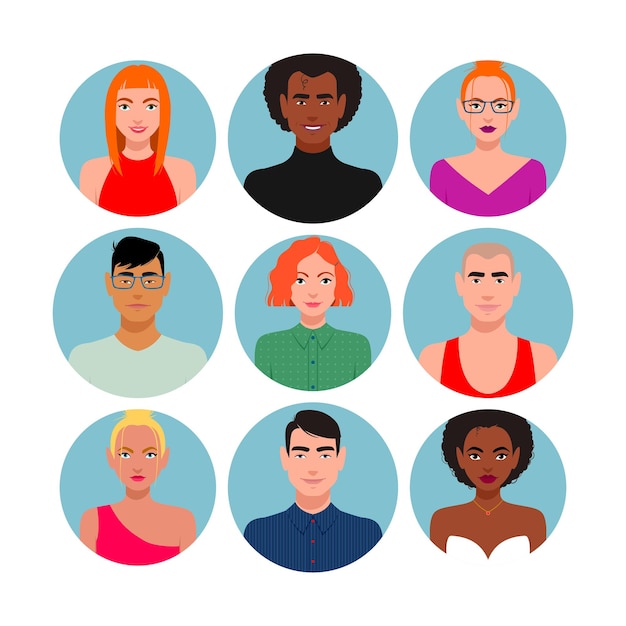 Set of characters for web. Vector illustration