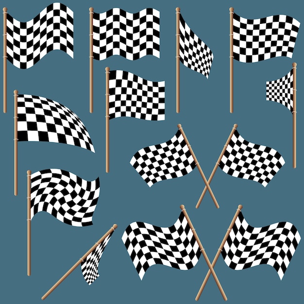 Set of Checkered Flags