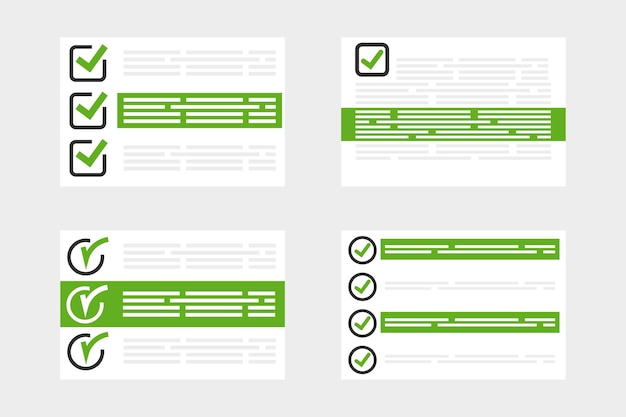 Set of Checklist. Vector Illustration