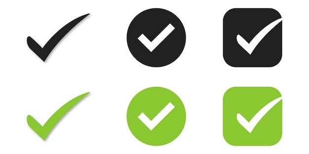 Set of checkmark Tick icons Checkmark icon set Vector isolated illustration