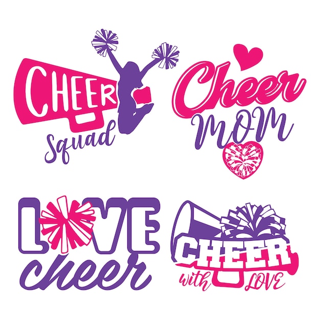 Vector set of cheerleading illustration design