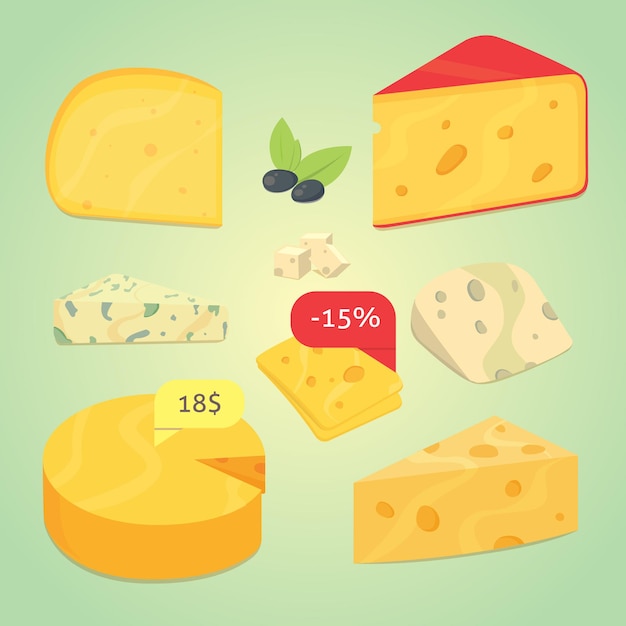 Set cheese illustration