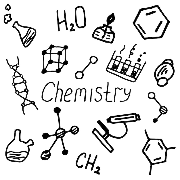 set chemistry doodle style