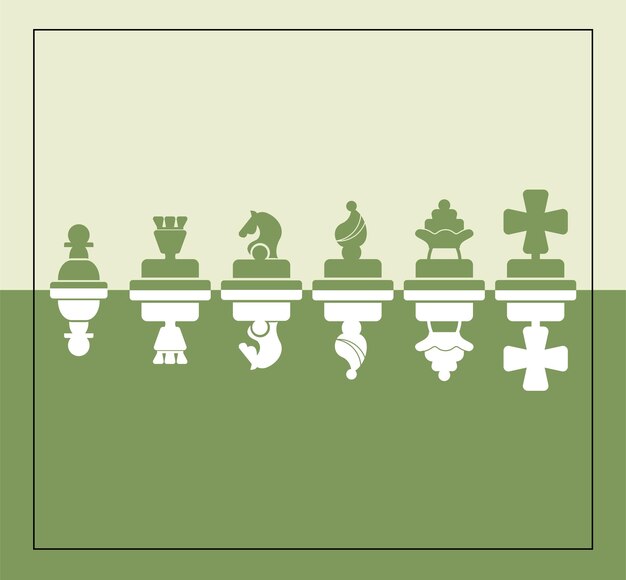 Vector set of chess pieces illustration