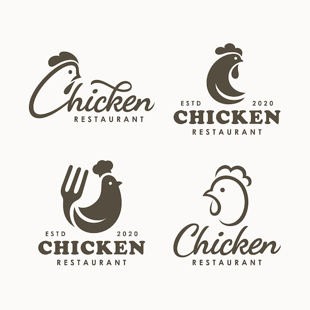 Set of chicken logo