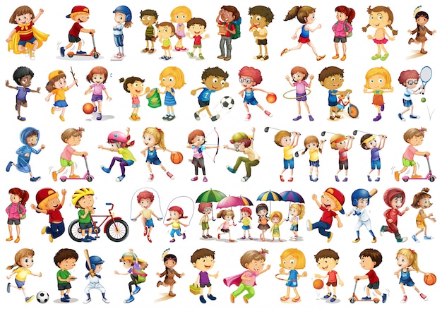 Set of children character