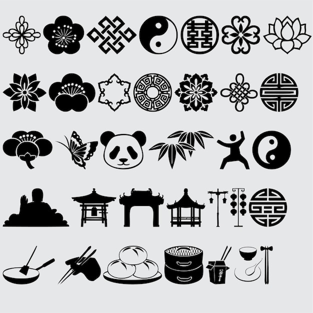 Vector set of china icons vector