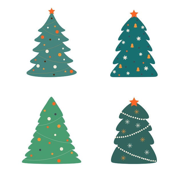 Set of chistmas trees