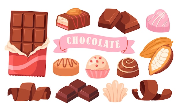 Set of chocolate icons