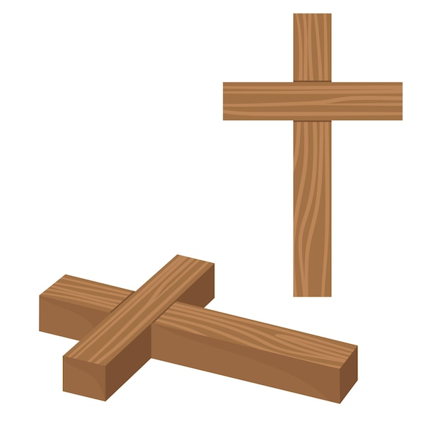 Set of Christian Cross isometric. Church cross isolated lay. Abstract religion vector symbol.