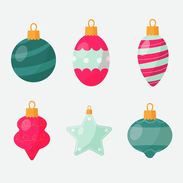 Set of Christmas balls Vector illustration