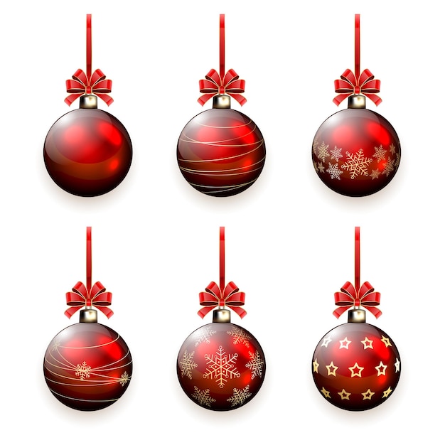 Set of Christmas balls with bow