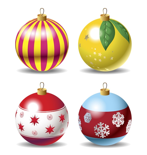 Set of Christmas baubles