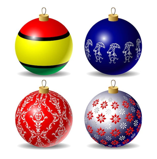 Set of christmas baubles