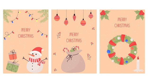 Set of christmas cards