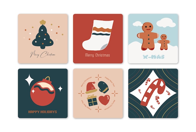 Set of christmas cards