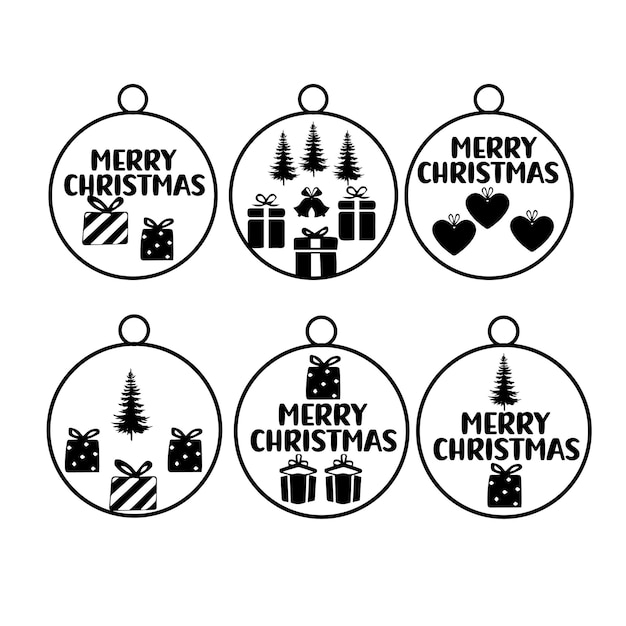 Set of Christmas design elements vector