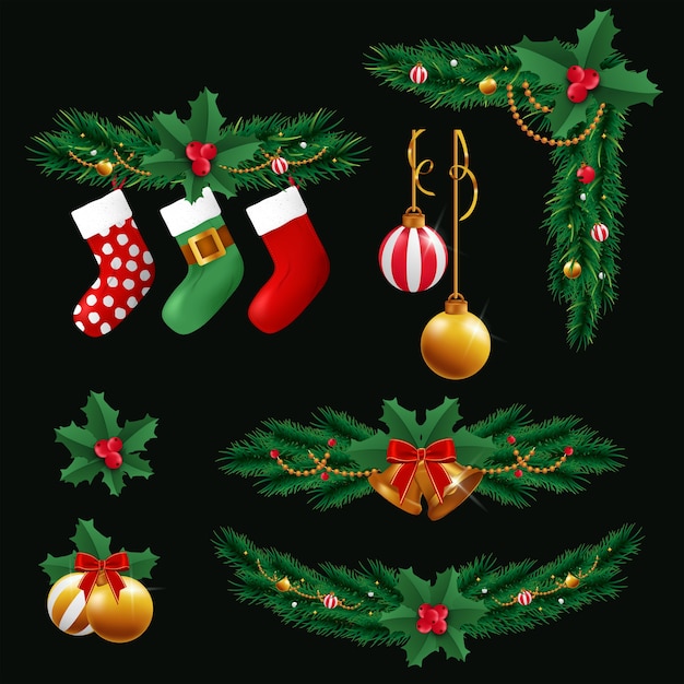 Set of christmas design elements