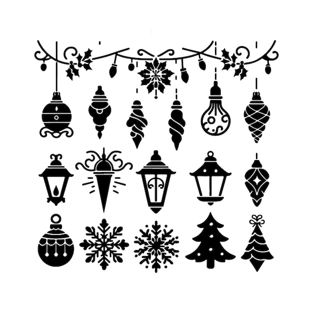 Vector set of christmas elements