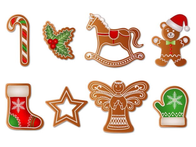 Set of christmas gingerbreads