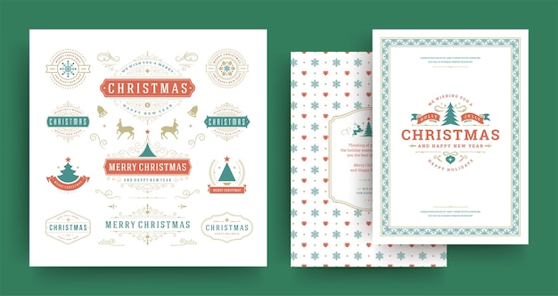 Set of Christmas greeting cards