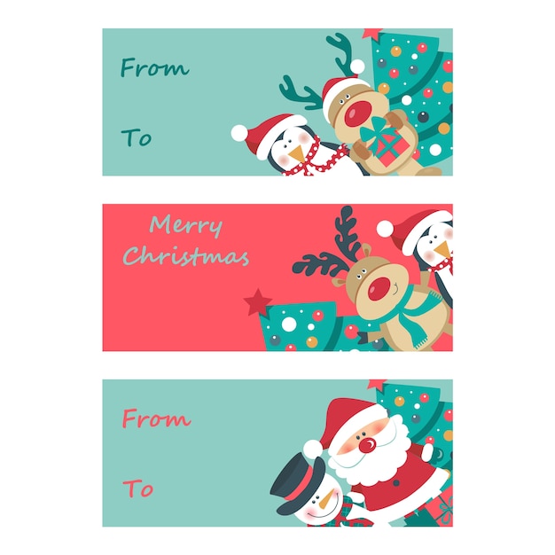 Vector set of christmas invitations.