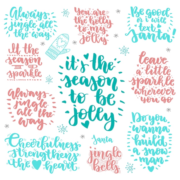 Set of Christmas quotes