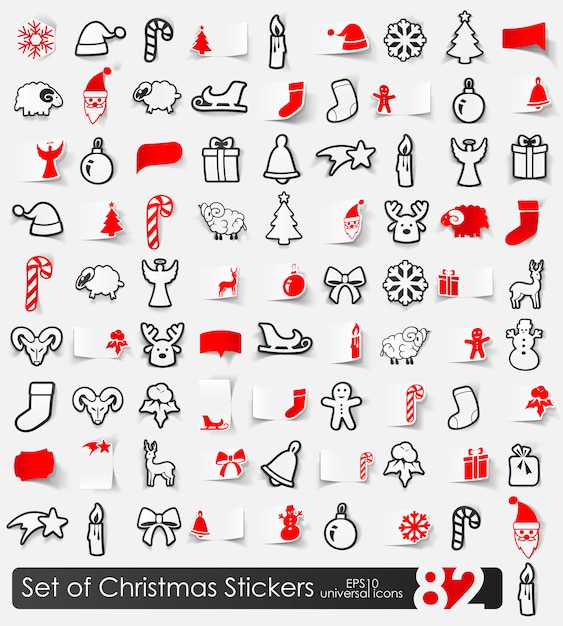 Set of Christmas stickers