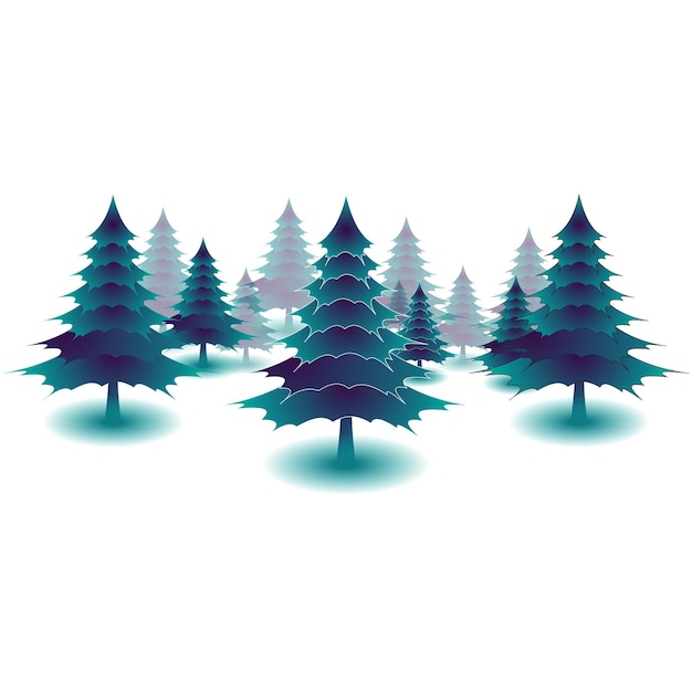 Set of Christmas tree design elements vector