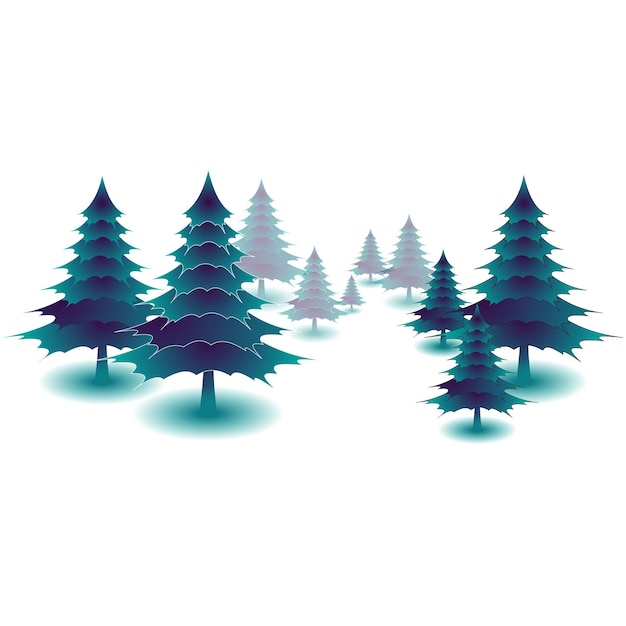 Set of Christmas tree design elements vector