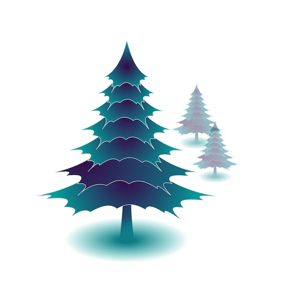 Set of Christmas tree design elements vector