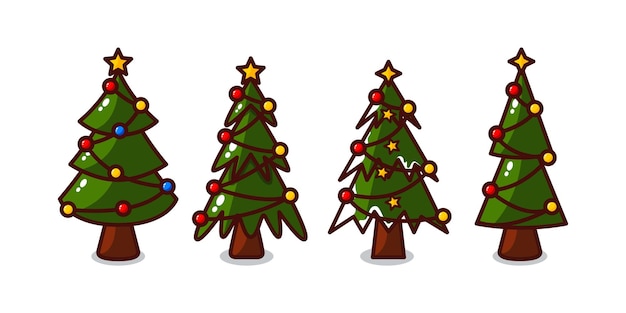 Set of Christmas Tree Illustration