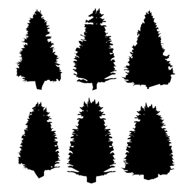 Set of christmas tree with black color