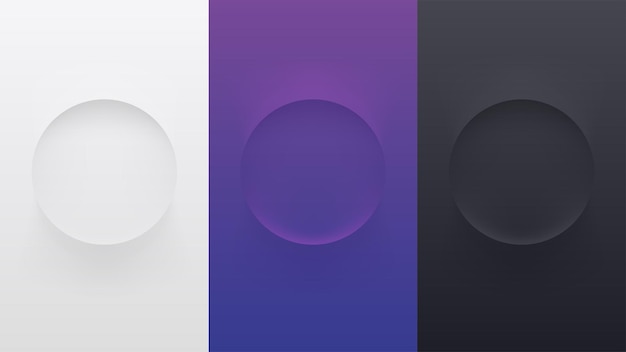 Set circle shapes in various color backdrops