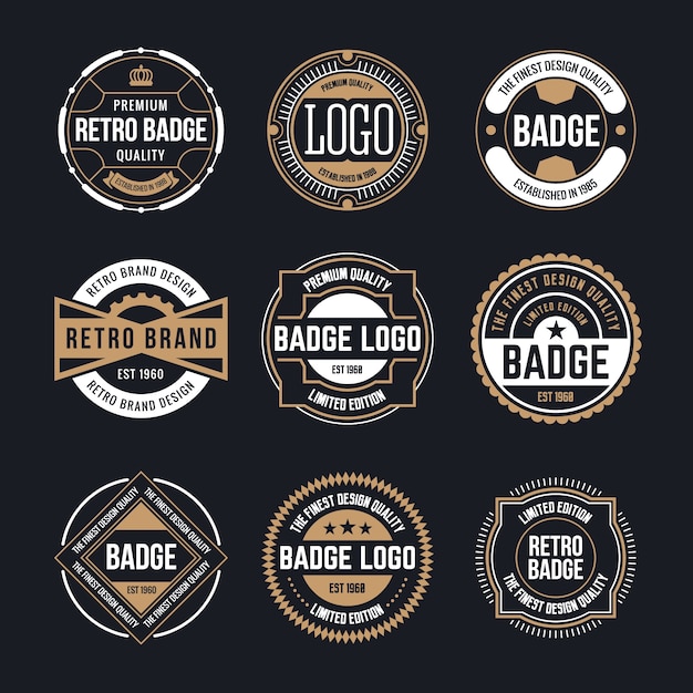 Set of Circle Vintage and Retro Badge 