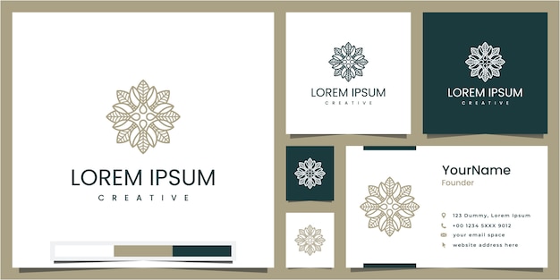 set circular floral and leaf element , logo design inspiration