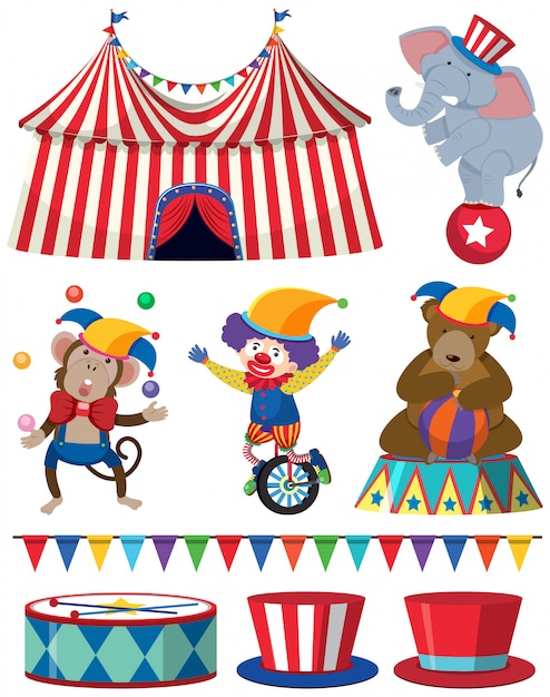 A Set of Circus Entertainment Show