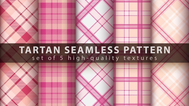 set of classic tartan seamless pattern